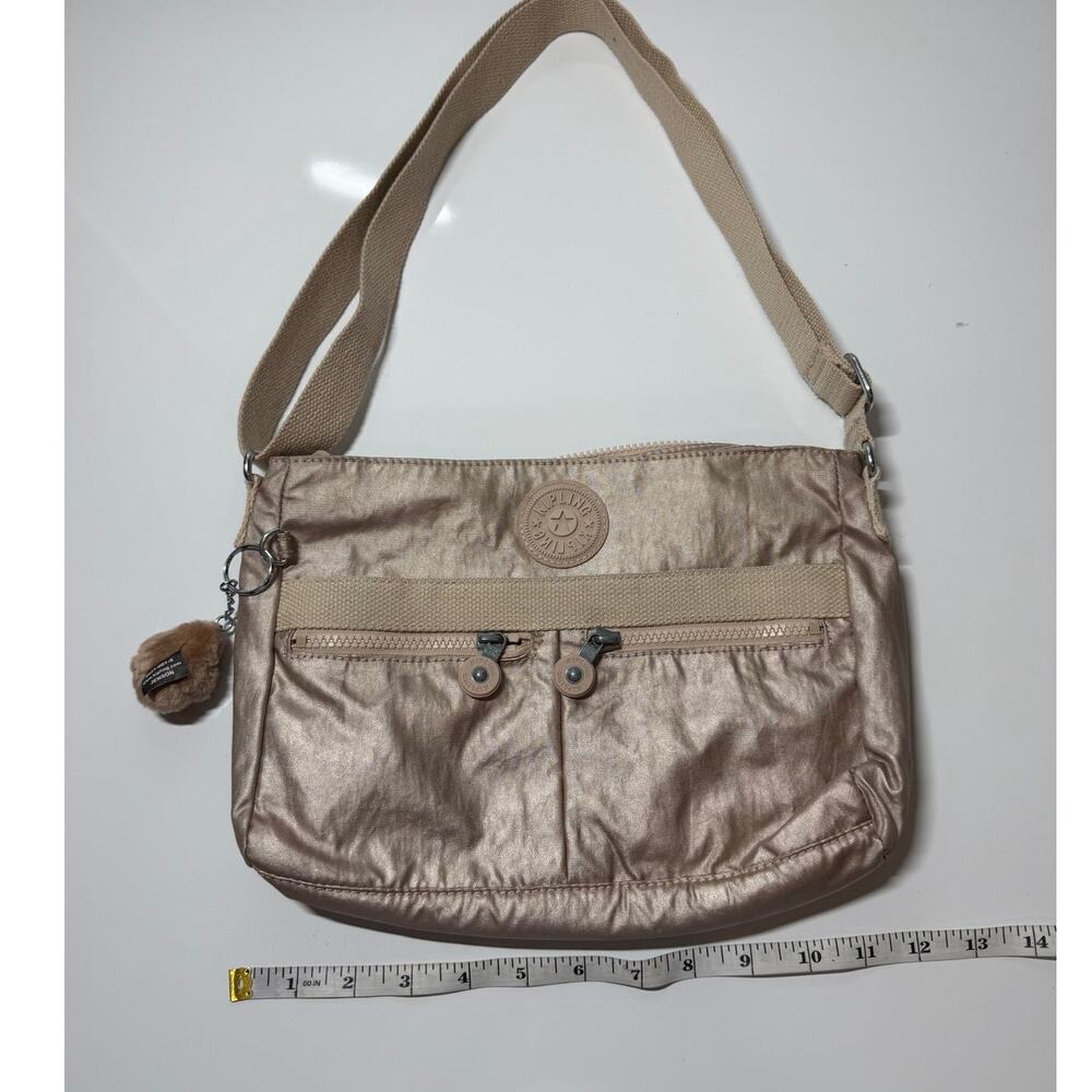 Kipling Gold purse crossbody shoulder bag lightweight purse 12x8x2 clean good